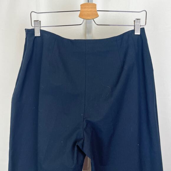 PIAZZA SEMPIONE Italy Audrey Flat Front Side Zip Ankle Pants Blue IT 48 US 12 - Picture 6 of 9